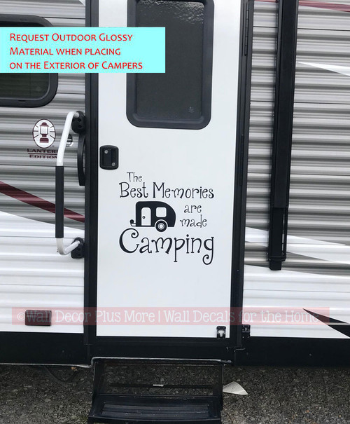 Best Memories Are Made Camping Quotes Vinyl Lettering Art Wall Sticker Decals Summer DÃ©cor - Glossy Black Exterior Camper Door