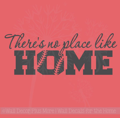 No Place Like Home Softball Sports Decals Wall Sticker Vinyl Lettering Art Bedroom Decor