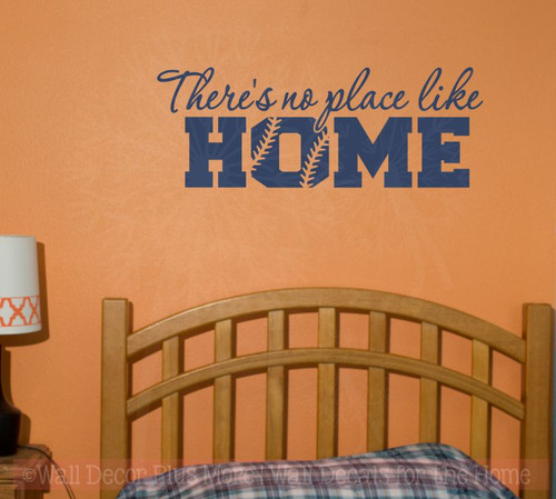 No Place Like Home Softball Sports Decals Wall Sticker Vinyl Lettering Art Bedroom Decor-Deep Blue