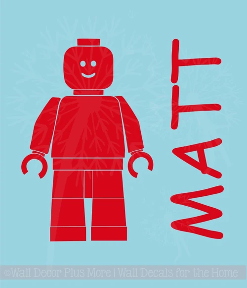 Building Block Guy with Name Tumbler Vinyl Decals Personalized RTIC or Yeti Stickers