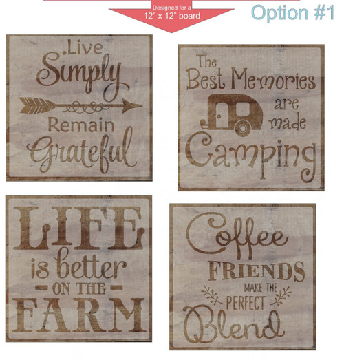 Stencil Sticker Decals For 12x12 Board Painting Parties 4 Designs