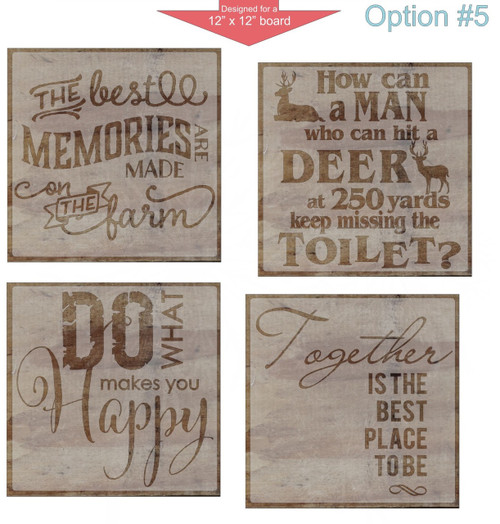 Stencil Sticker Decals for 12x12 Wood Sign Pallet Board, Option 5