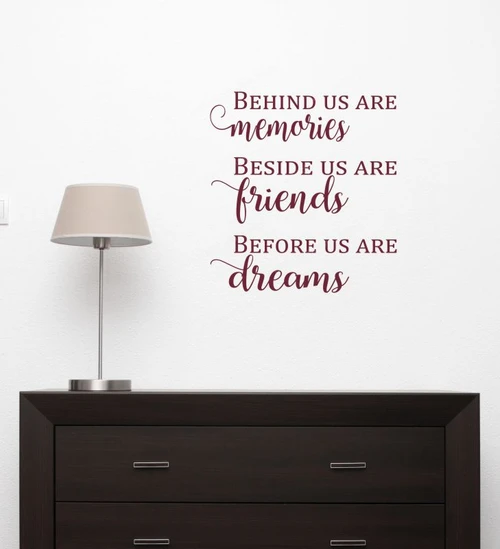 Memories, Friends, Dreams Vinyl Lettering Art Family Wall Sticker Decals Kitchen Home Decor-Burgundy
