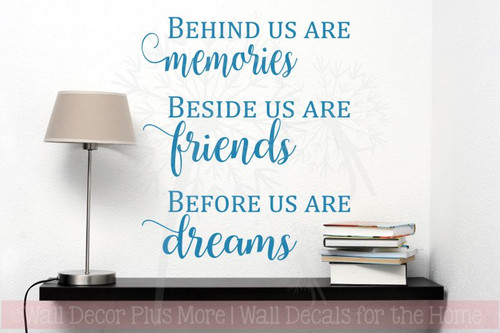 Memories, Friends, Dreams Vinyl Lettering Art Family Wall Sticker Decals Kitchen Home Decor-Bayou Blue