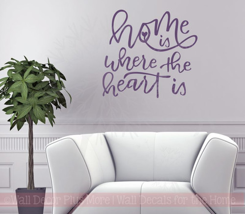 Home Is Where The Heart Is Vinyl Lettering Stickers Wall Decals Art Decor Quote 