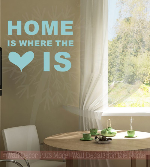 Home Is Where Heart Is Wall Sticker Decals Vinyl Lettering Art Entry Quote-Beach House