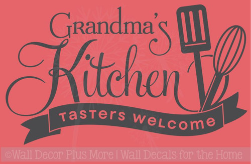 Grandma's Kitchen Tasters Welcome Vinyl Wall Decals Kitchen Decor Stickers
