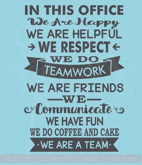 In This Office We Are Team Vinyl Decals Wall Stickers Art Work Decor Quotes