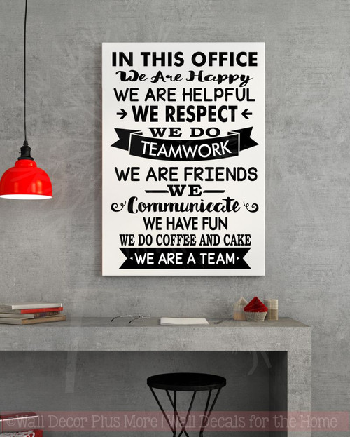 In This Office We Are Team Vinyl Decals Wall Stickers Art Work Decor Quotes-Black