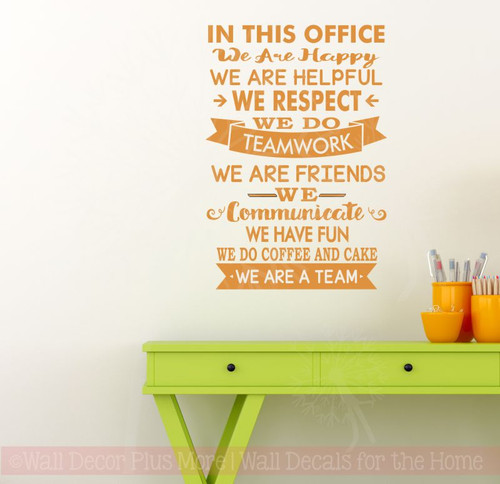 In This Office We Are Team Vinyl Decals Wall Stickers Art Decor Quotes