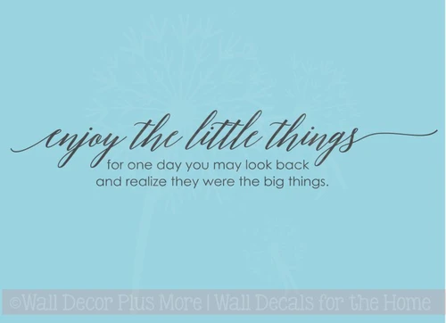 Enjoy Little Things, One Day Realize Big Things Family Wall Decals Vinyl Letters Stickers Inspirational Quote