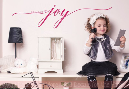Let Me Bring The Joy Vinyl Lettering Art Wall Sticker Decals Nursery Baby Room Quote-Hot Pink