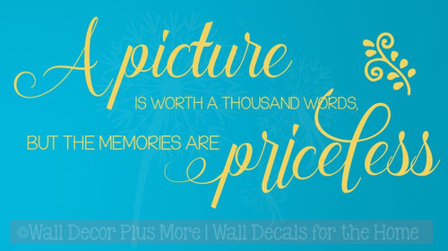 Picture Is Worth Thousand Words, Memories Priceless Family Wall Decals