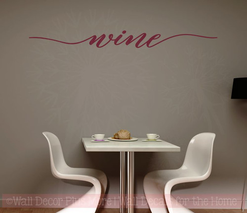Wine Cursive Wall Sticker Decals Vinyl Lettering Art Kitchen Home Decor-Burgundy