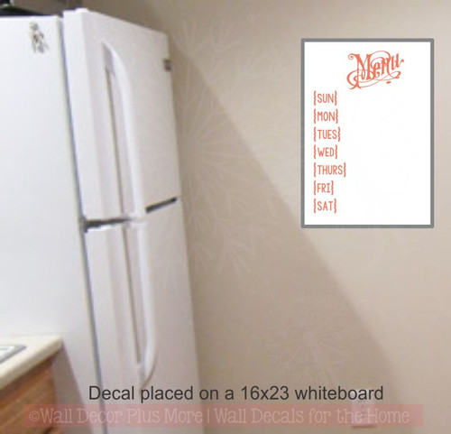 Menu Planner For Whiteboard Chalkboard Vinyl Letters Decals