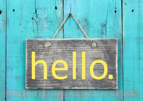 Entry Hello Vinyl Lettering Art Wall Sticker Decals Welcome Home Decor Quote Option 3-Light Yellow