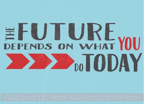 Motivational Wall Stickers Future Depends on You Art Decals Vinyl Lettering