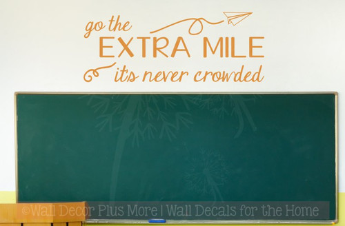Go The Extra Mile Inspirational Vinyl Letters Wall Decals Decor Quote-Rust