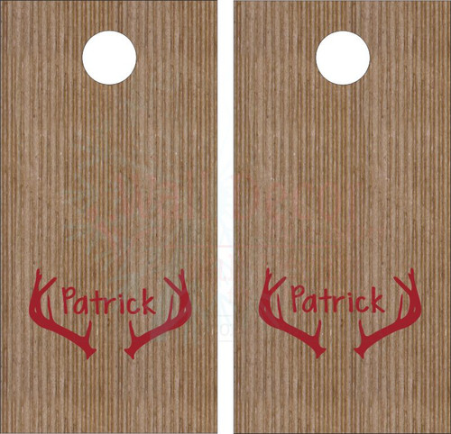 Antlers Name Personalized Vinyl Letters Art Bean Bag Board Decals-Red