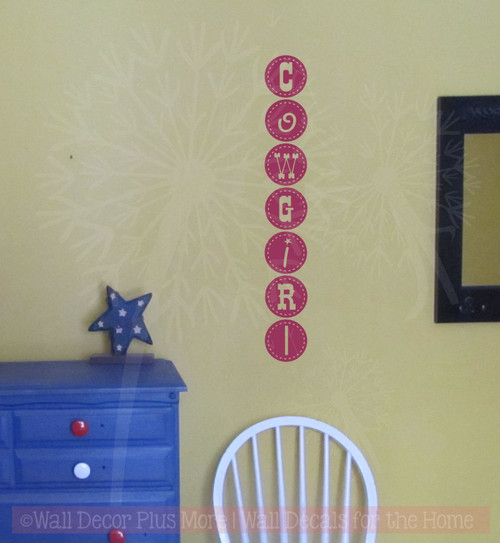 Cowgirl Funky Lettering Western Wall Decal Sticker Vinyl Art Girls Decor-Berry