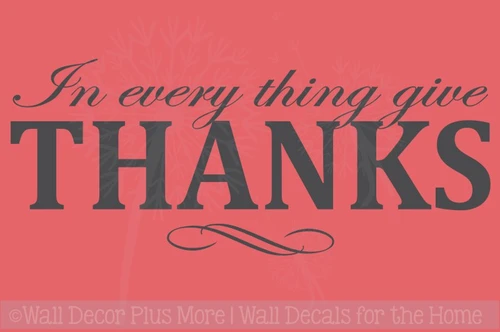In Everything Give Thanks Vinyl Lettering Decals Fall Quotes Home Decor