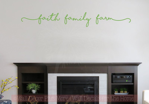 Faith Family Farm Wall Stickers Vinyl Lettering Decals Home Decor-Lime Green