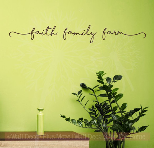 Faith Family Farm Wall Stickers Vinyl Lettering Decals Home Decor-Chocolate
