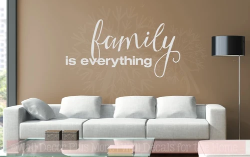 Family Is Everything Quotes Vinyl Lettering Wall Decals Sticker-Light Gray
