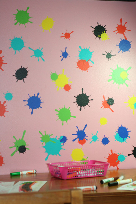 mud splatter splotch wall art decal stickers kids room or playroom decor Multiple Sheets shown