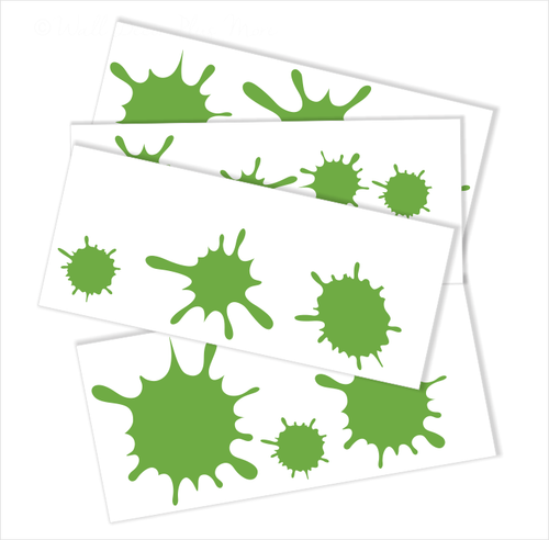 Splatter and Splotches Wall Art Vinyl Stickers Easy Room Decor, 13pc Lime Green