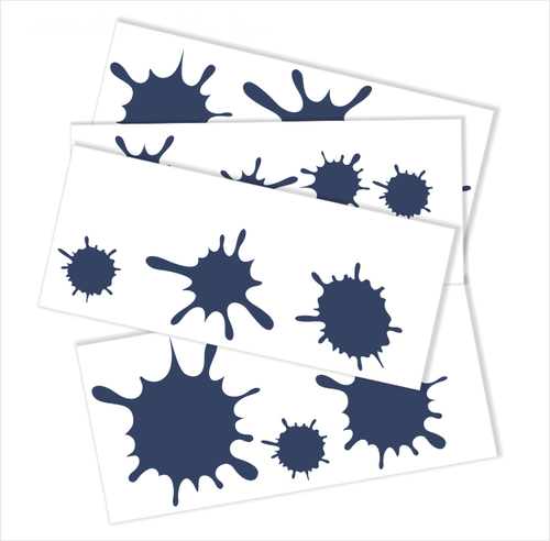 Splatter and Splotches Wall Art Vinyl Stickers Easy Room Decor, 13pc Deep Blue