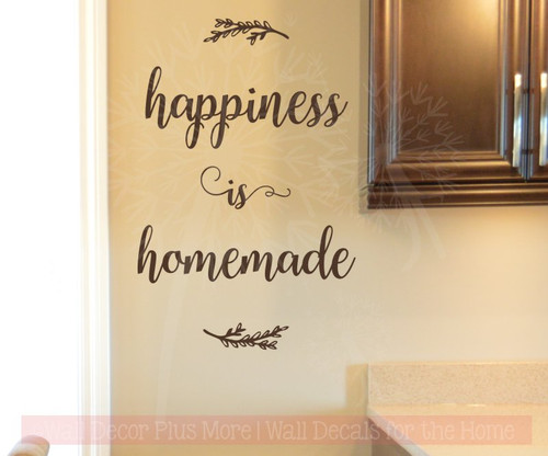 Happiness is Homemade Kitchen Wall Quotes Decals Stickers as Home Decor-Chocolate