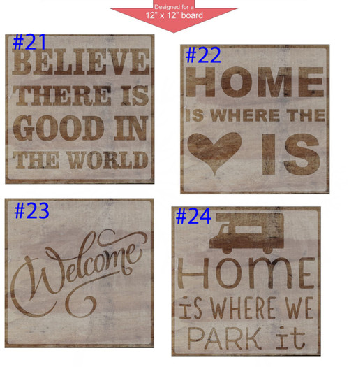 Stencil Sticker Decals for 12x12 Board Painting Parties, 10 pc