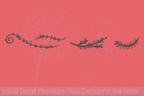 Laurel Floral Elements Pieces Vinyl Art Wall Decals Stickers Decor
