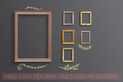 Laurel Floral Elements Pieces Vinyl Art Wall Decals Stickers Decor-Olive