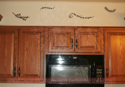 Laurel Floral Elements Pieces Vinyl Art Wall Decals Stickers Decor-Chocolate