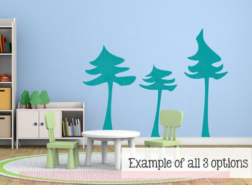 Pine Tree Wall Stickers Bedroom Art Vinyl Decals Large Wall Stickers-Teal
