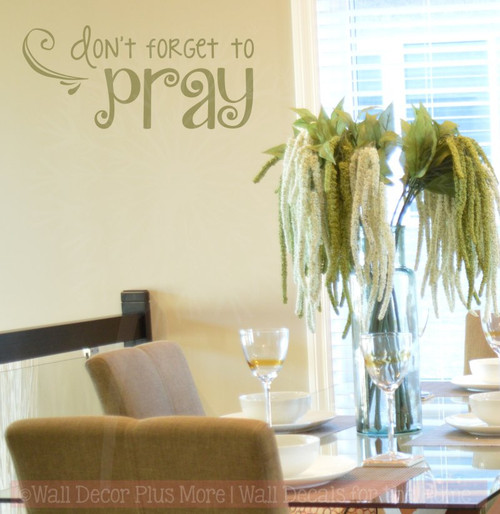 Don't Forget to Pray Vinyl Lettering Art Religious Home Wall Decor-Metallic Gold