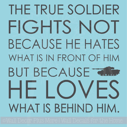 A True Soldier Vinyl Lettering Military Loves Family Wall Sticker Quotes