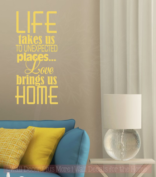 Love Brings Us Home Family Wall Decals Vinyl Lettering Art Wall Decor Quotes-Buttercream