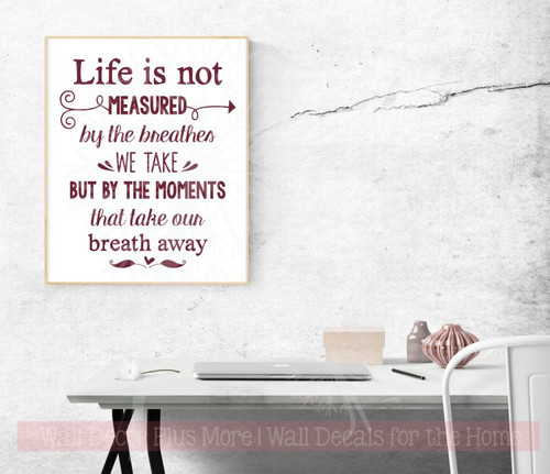Moments Take Our Breath Away Vinyl Letters Stickers Family Wall Decor Quotes-Burgundy