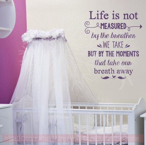 Moments Take Our Breath Away Vinyl Letters Stickers Family Wall Decor Quotes-Plum