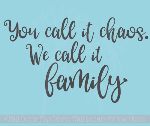 Chaos Family Quotes Vinyl Lettering Farmhouse Stickers Wall Decals