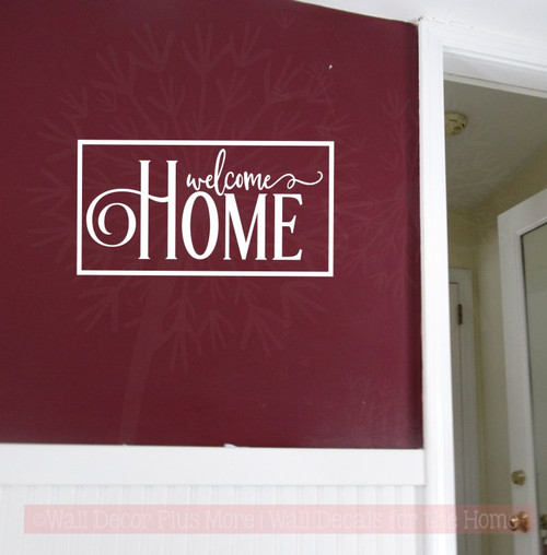 Wall Decor Plus More Welcome To Our Home Vinyl Wall Decal for Entryway Decor 12x5.5 Inch Black