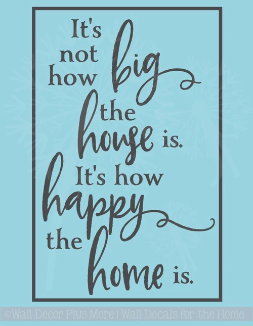 How Happy the Home Is Wall Decals Vinyl Lettering Family Home Decor