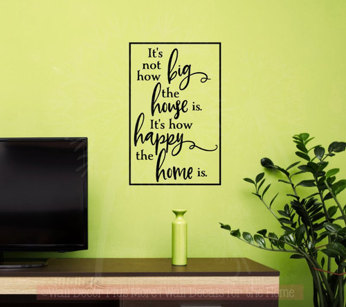 How Happy the Home Is Wall Decals Vinyl Lettering Family Home Decor-Black