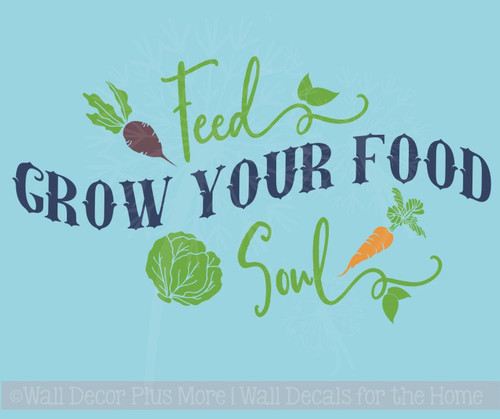Grow Your Food Kitchen Wall Decals Farmhouse Decor Vinyl Letters Art