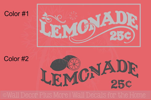 Lemonade 25cents Vinyl Lettering Farmhouse Kitchen Wall Decor Stickers