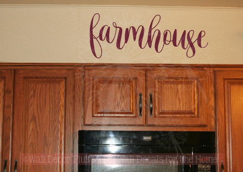 Farmhouse Lettering Vinyl Decals Wall Stickers Living Room Home Decor-Burgundy