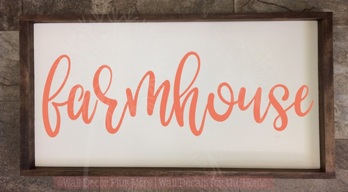 Farmhouse Lettering Vinyl Decals Wall Stickers Living Room Home Decor-Coral